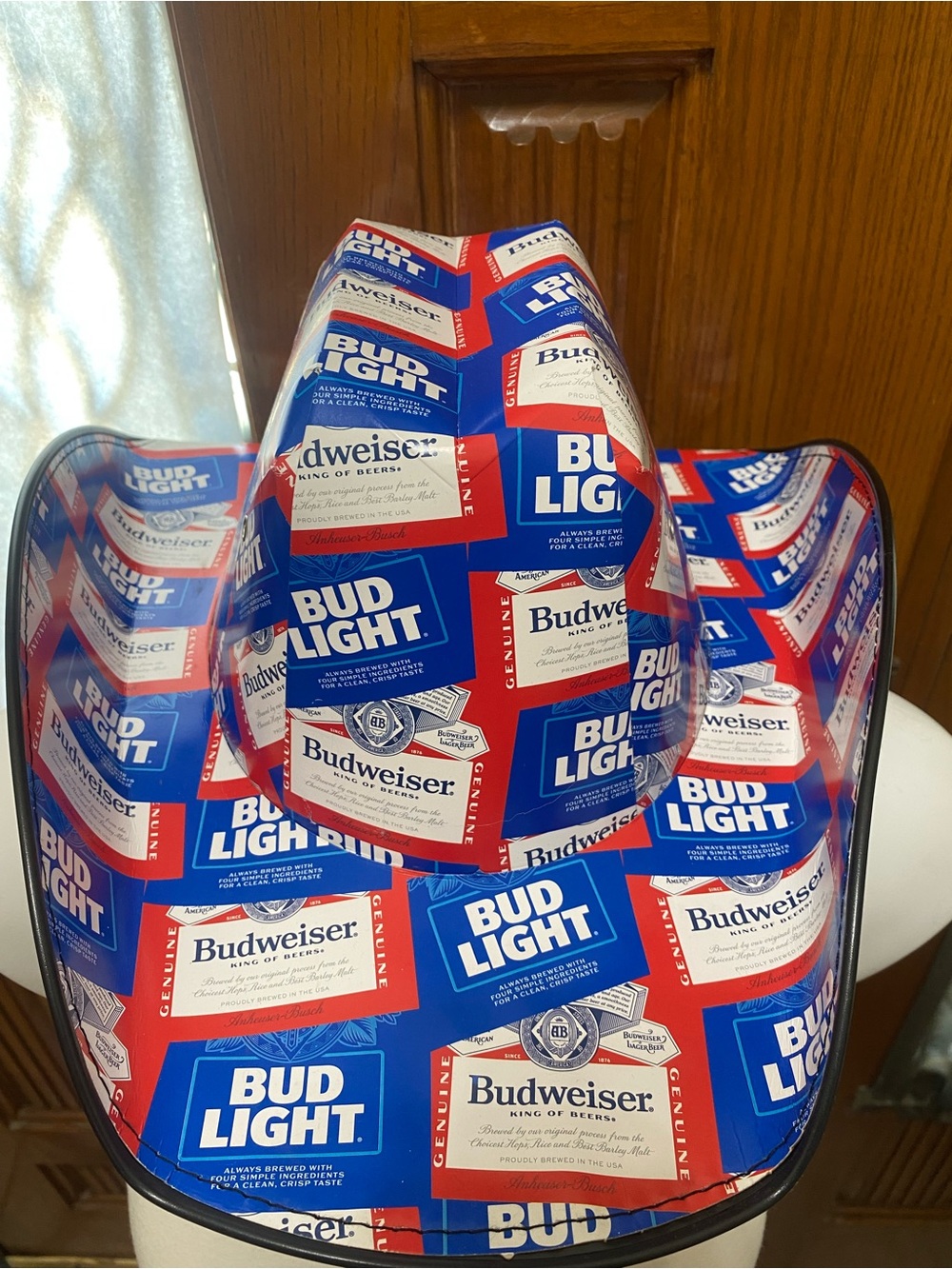 Budweiser Bud Light Blue and Red Cowboy Party Hat